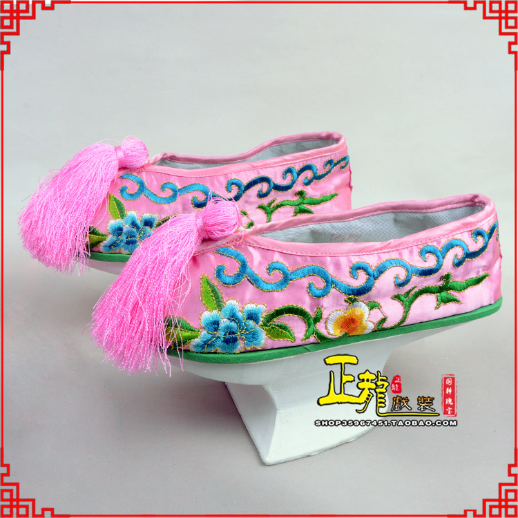 顺平京越剧戏鞋花盆底清朝皇后贵妃宫女花盆底 旗鞋