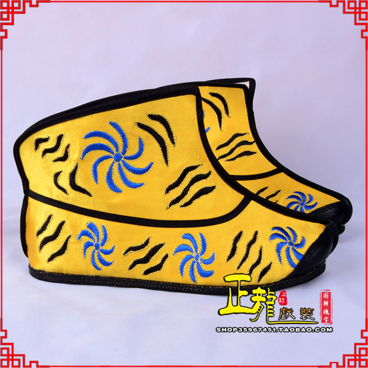 顺平.美猴王靴子虎纹靴金黄快靴 猴鞋