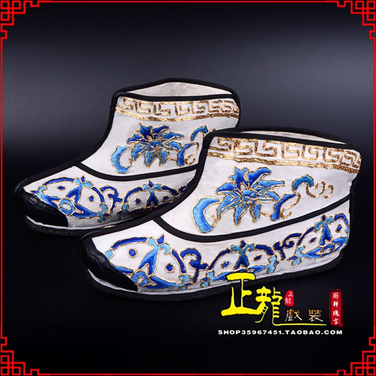 顺平三岔口武生薄底 手绣绣花快靴