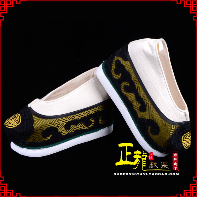 顺平戏鞋方口鞋老生鞋老旦鞋三义斋纸底内高福字履